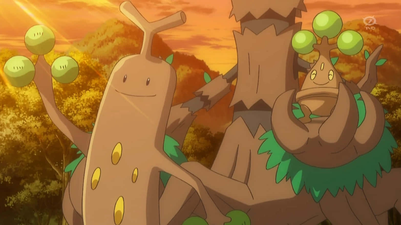 Sudowoodo Evolutions Waving Their Branch Arms Background