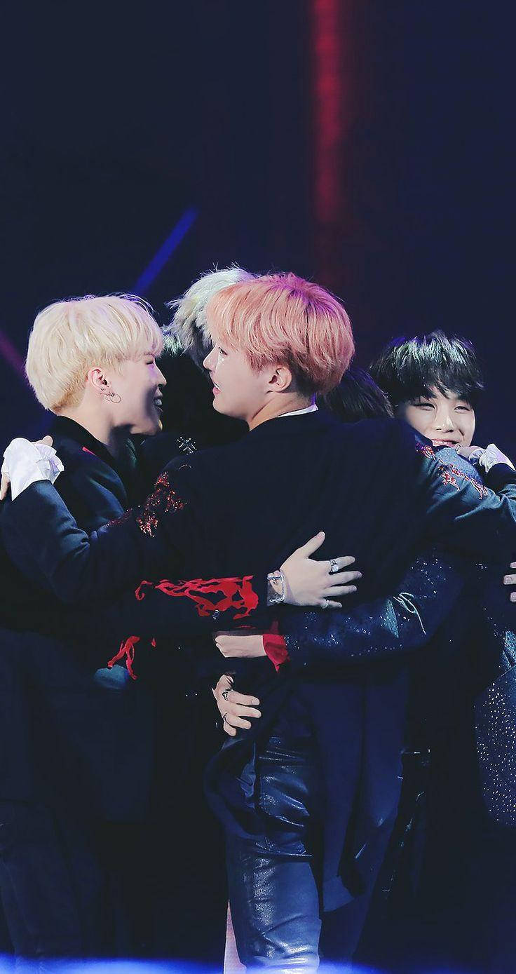 Suga Bts Hugging His Members