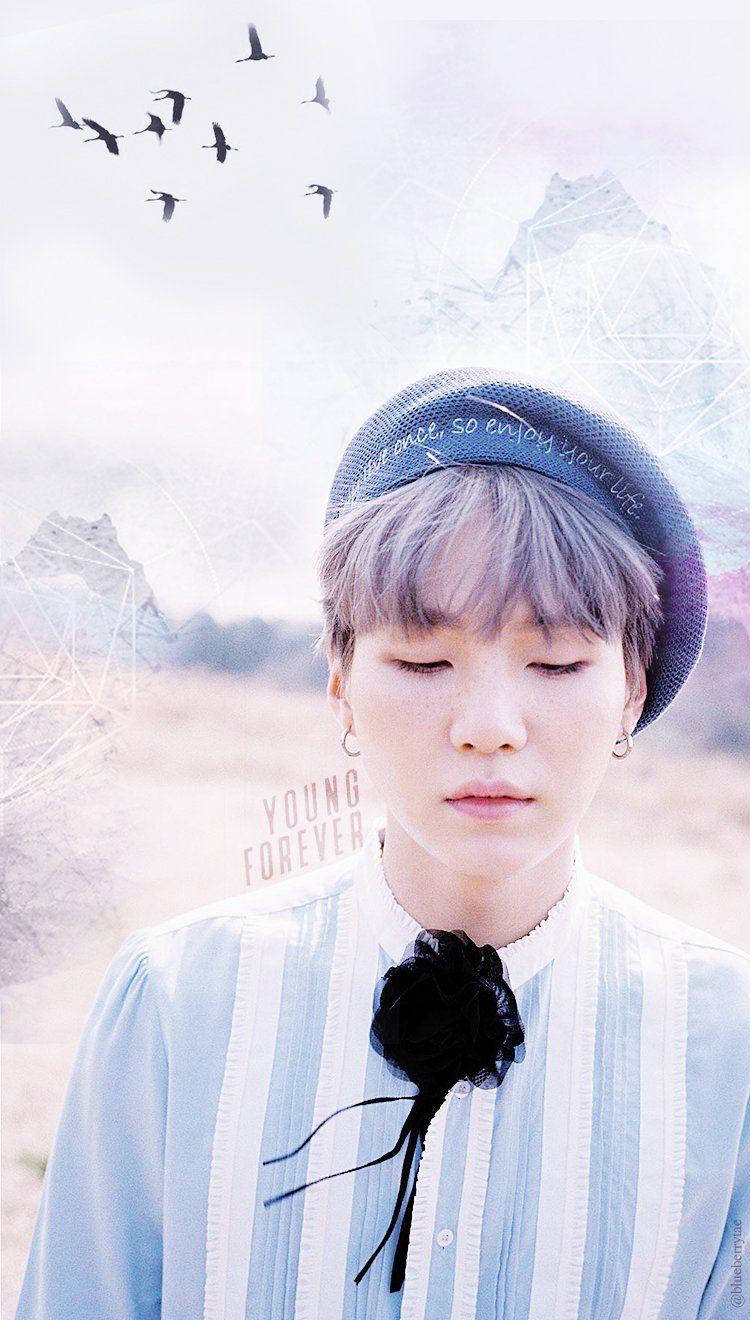 Suga Bts Purple Pastel Hair Background