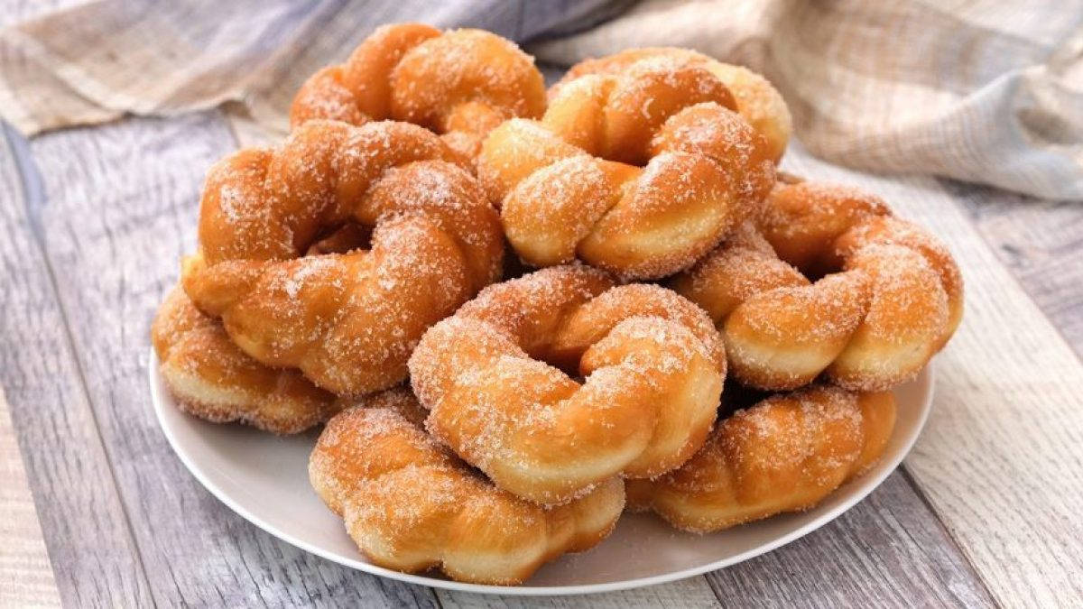 Sugar-coated Twisted Donuts Background