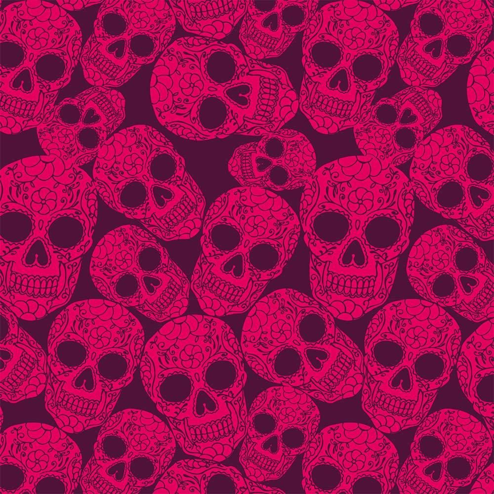 Sugar Skulls Pink Aesthetic Background