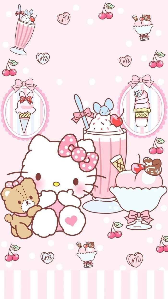 Sugar Sweet Hello Kitty Aesthetic Background