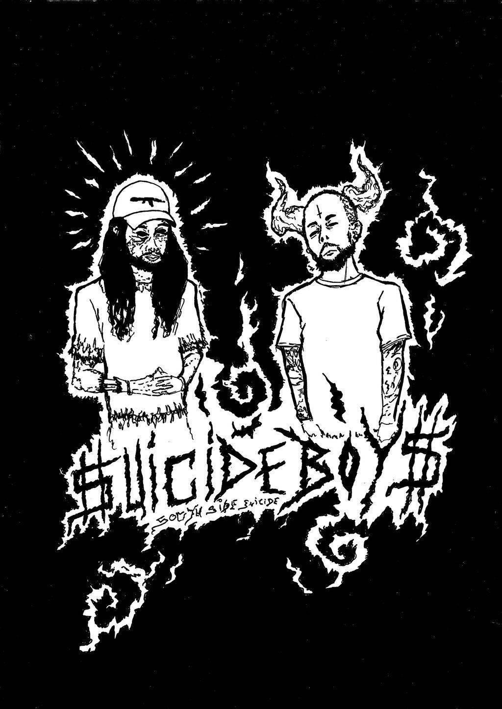Suicideboys Black And White Poster Background