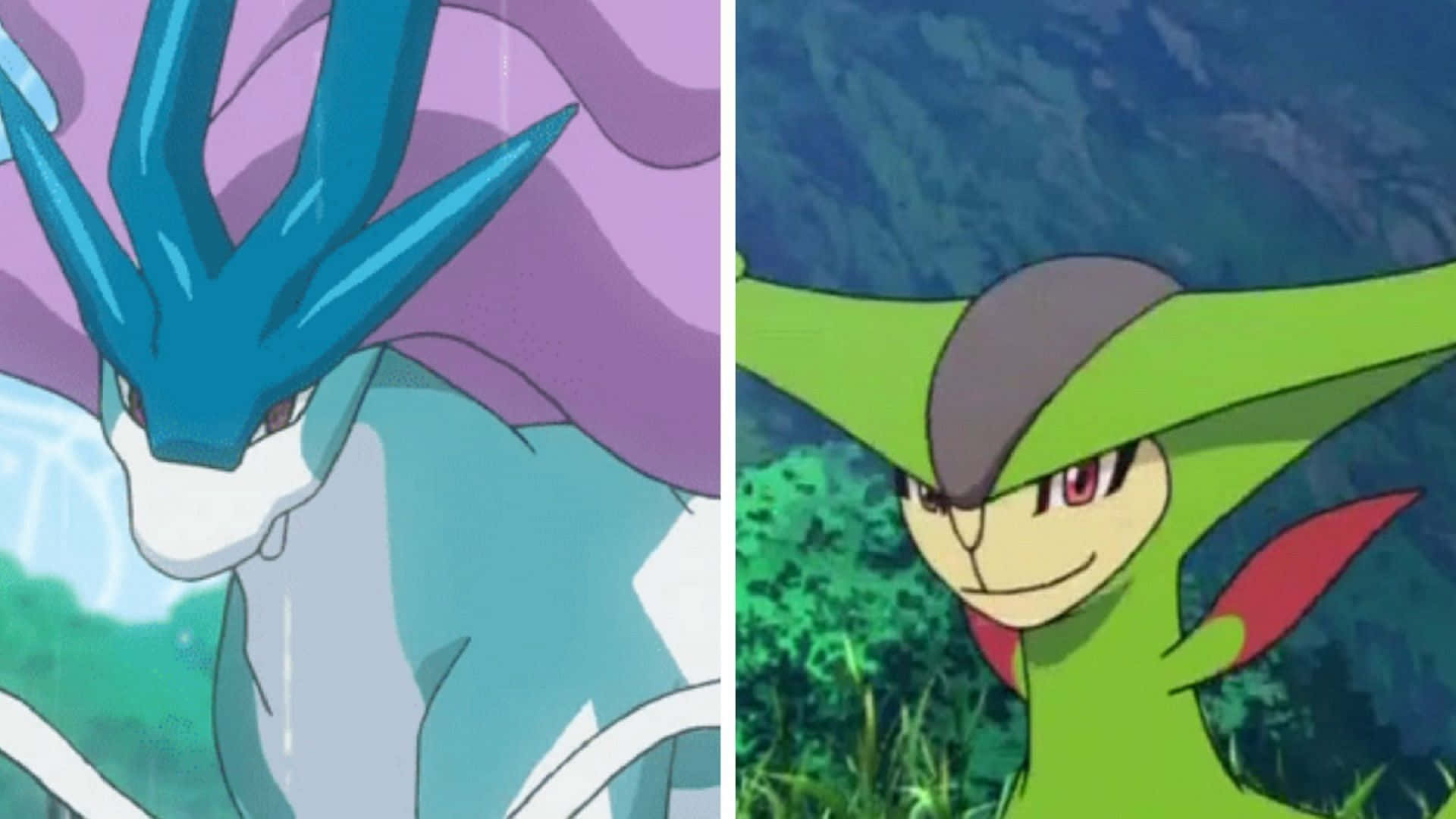 Suicune And Virizion Anime Desktop Background