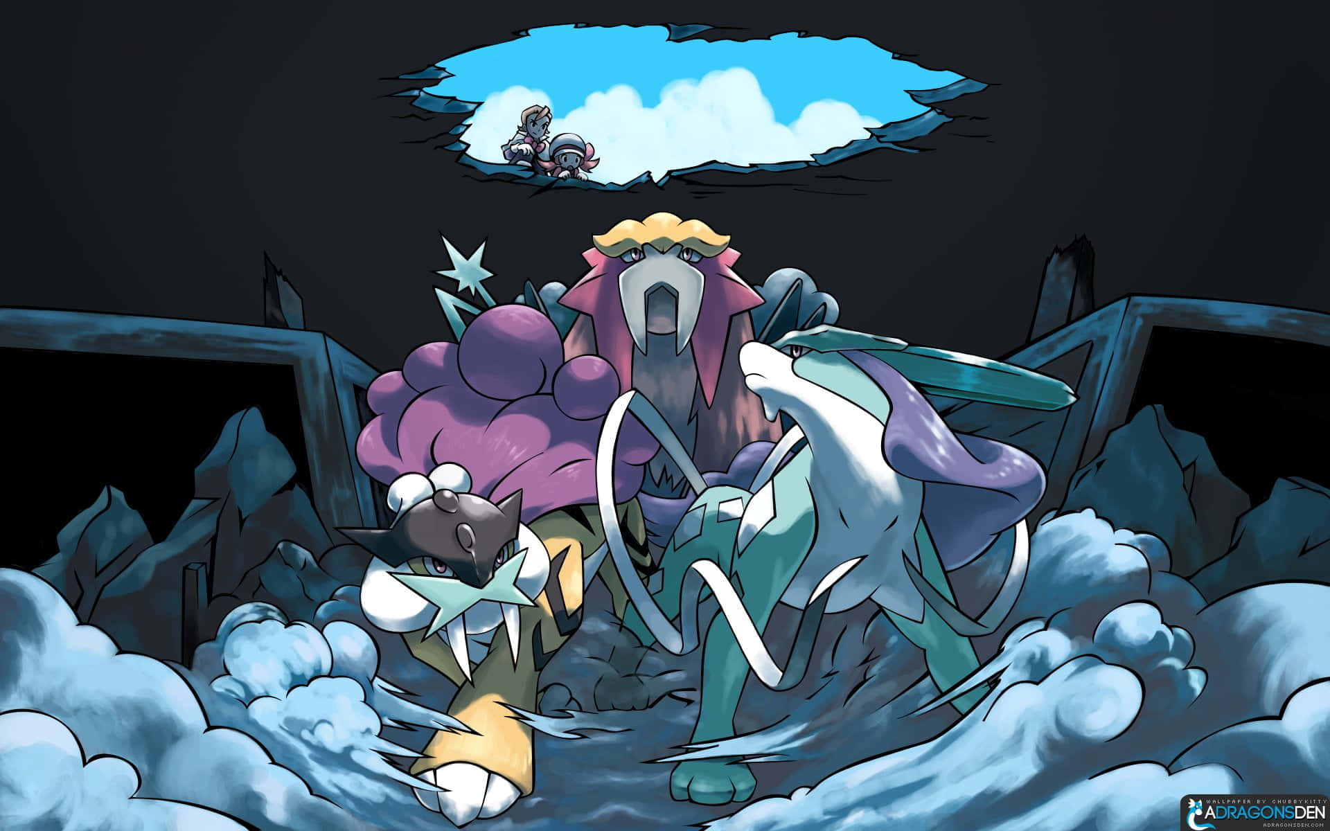 Suicune With Entei And Raikou Background