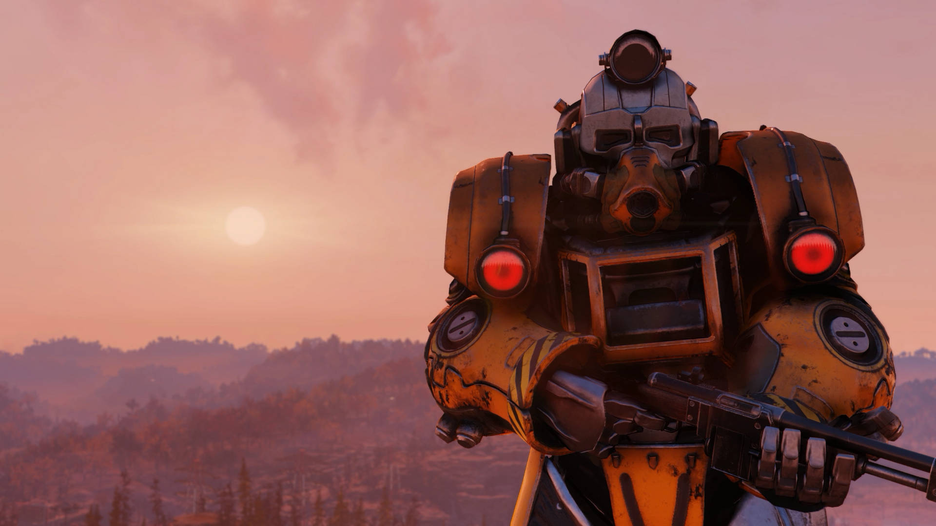 Suit Up For An Adventure With The Excavator Power Armor Background