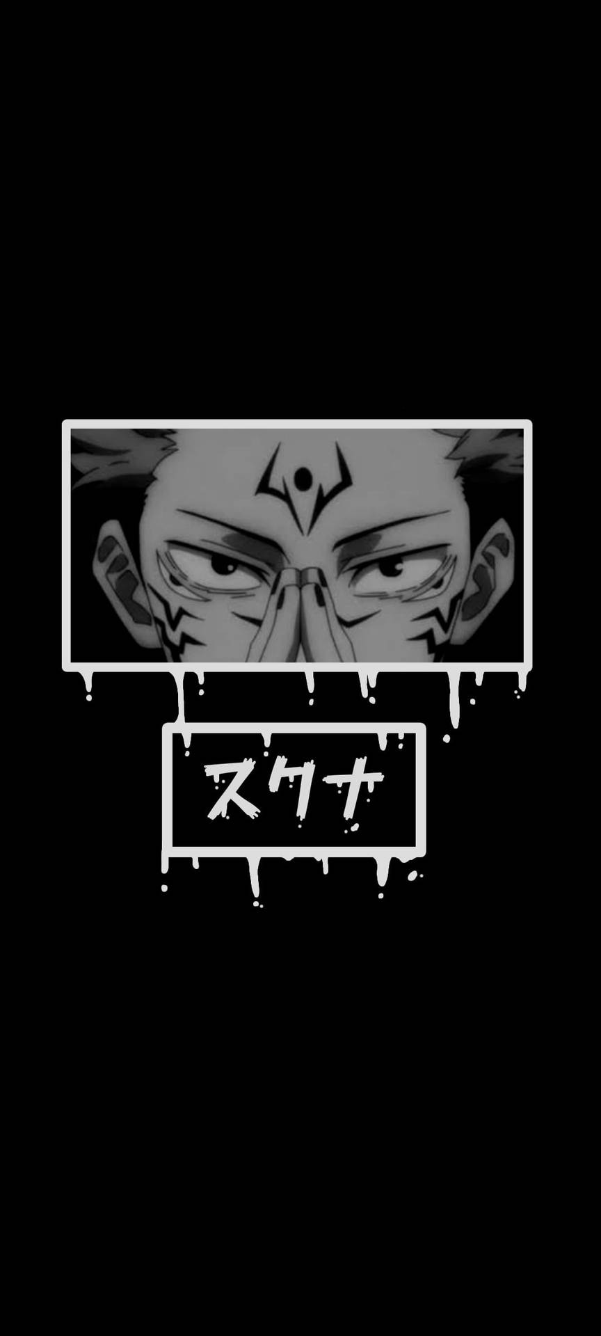 Sukuna Jujutsu Kaisen Anime Black And White Iphone