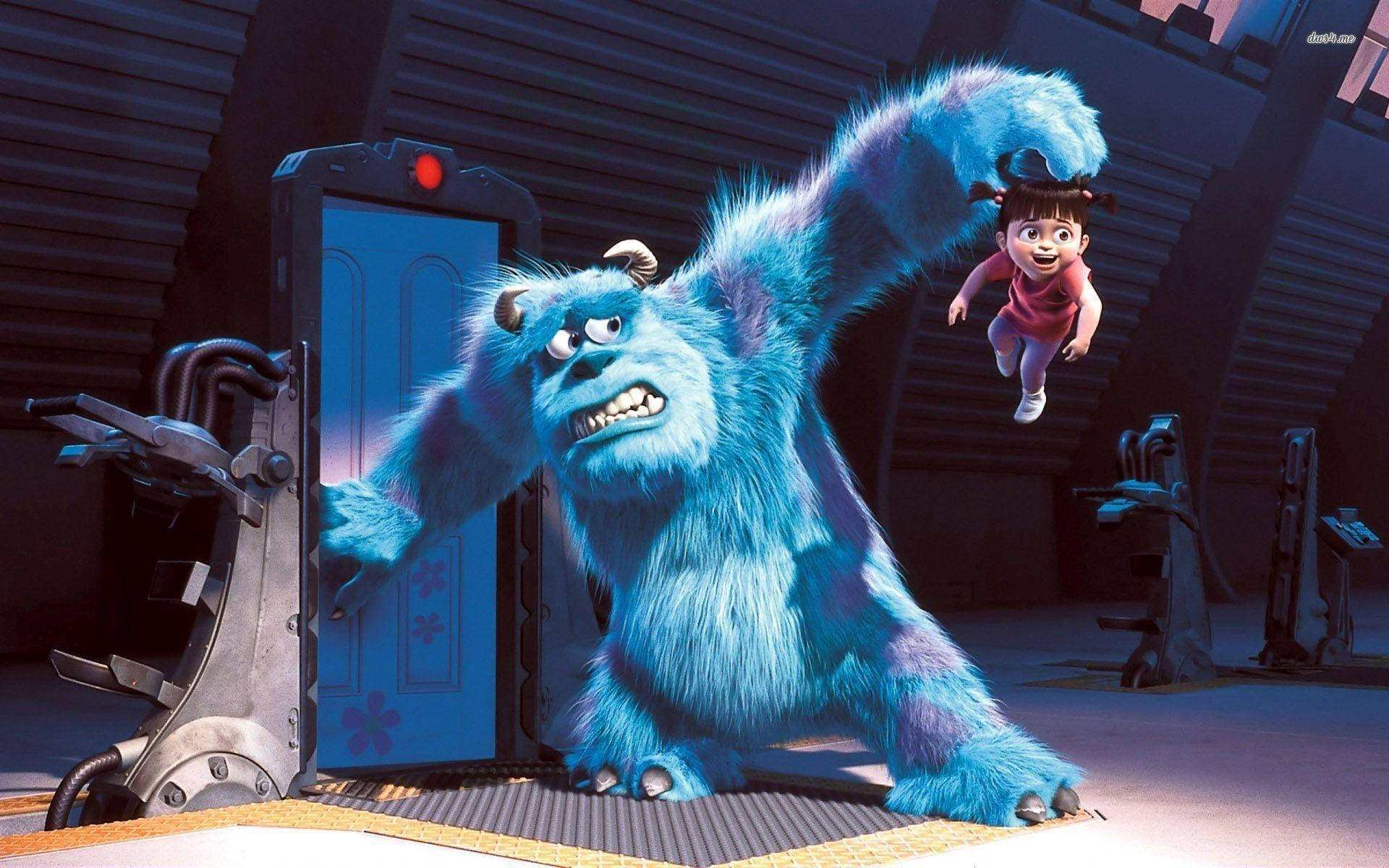 Sulley And Boo Enjoying Time Together In Monsters Inc