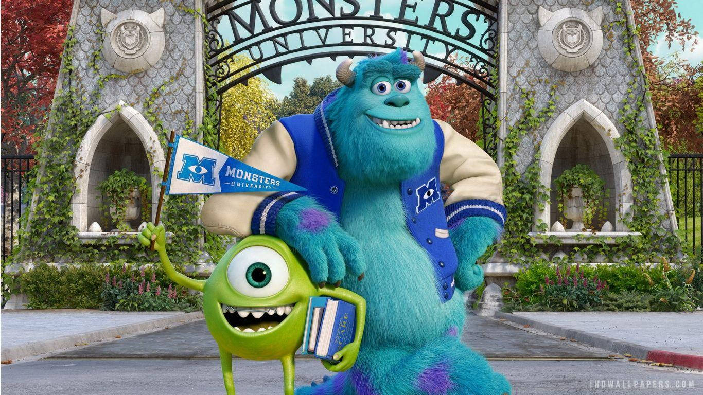 Sulley And Mike Happily Exploring Monsters University.