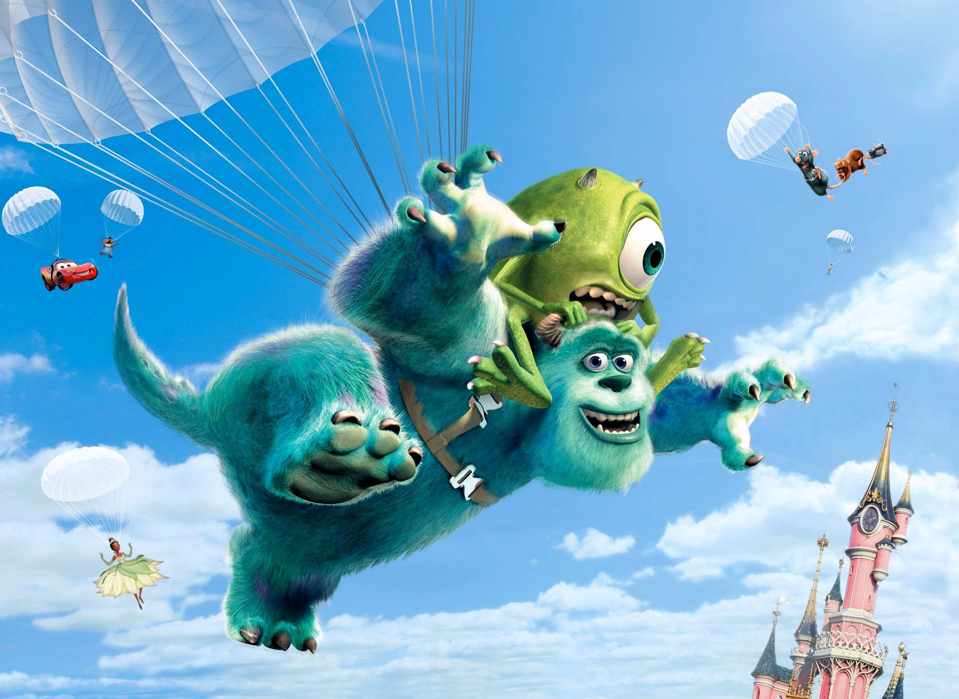 Sulley & Mike Of Disney Pixar Background
