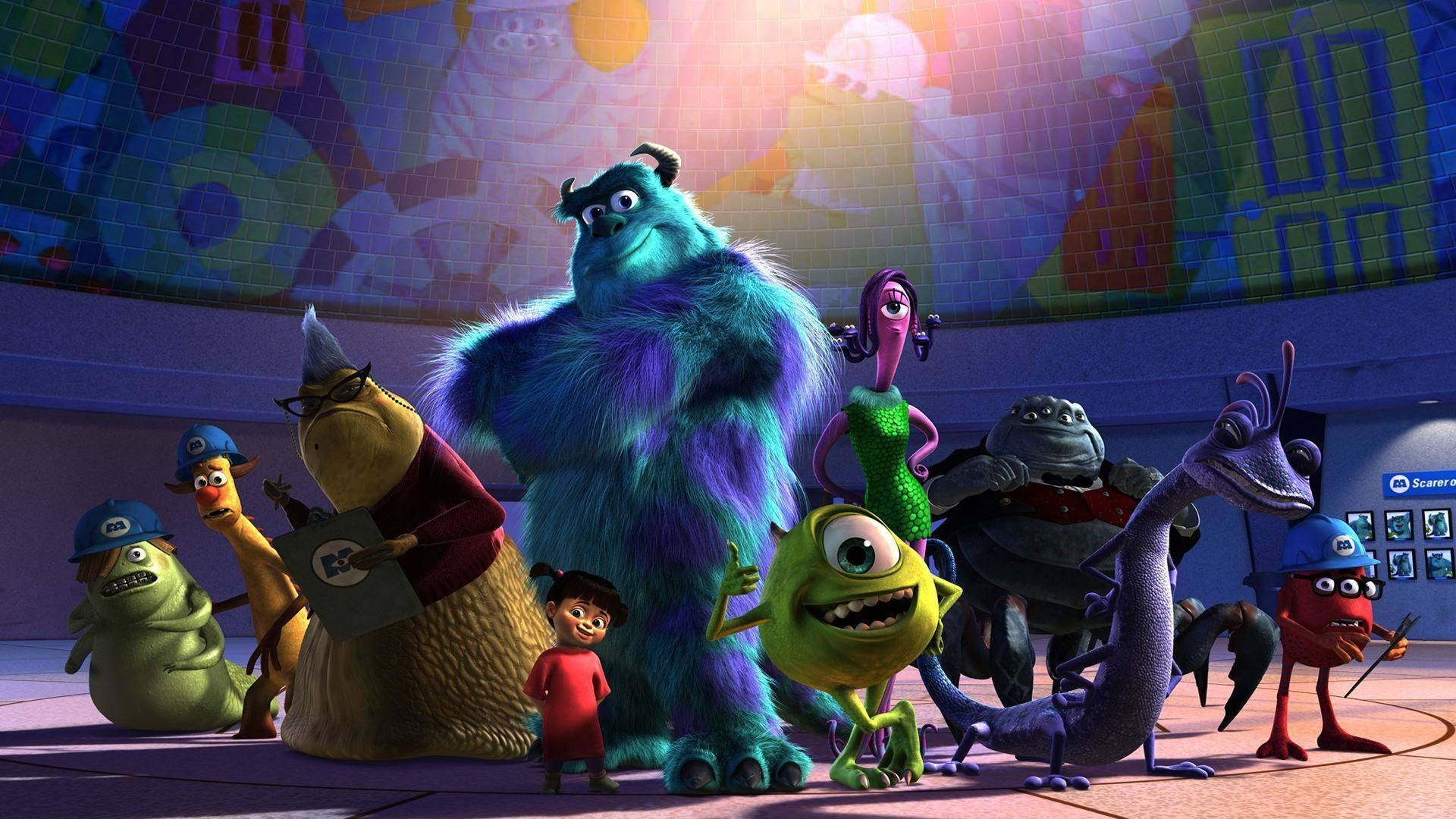 Sulley With The Monsters Inc. Gang