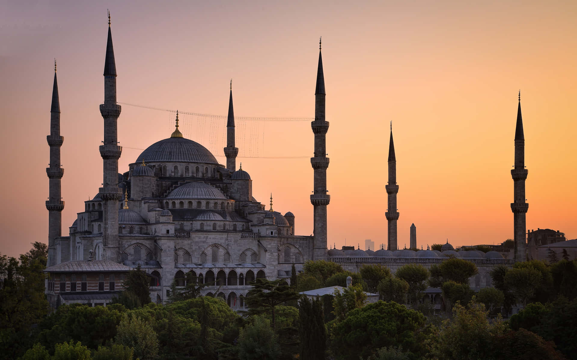 Sultan Ahmed Mosque Afternoon Sunset Background