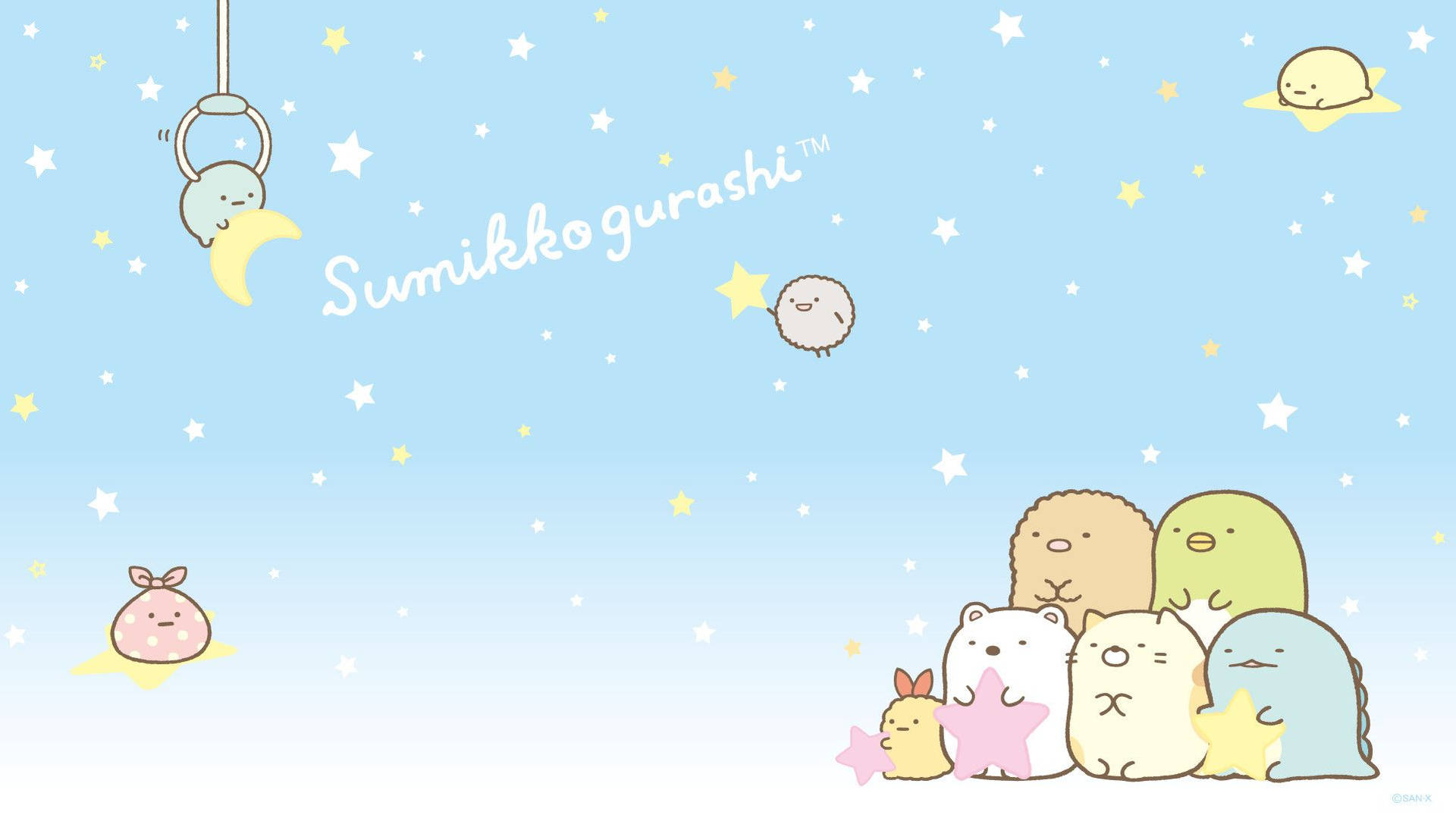 Sumikko Gurashi Stars And Moon Poster Background