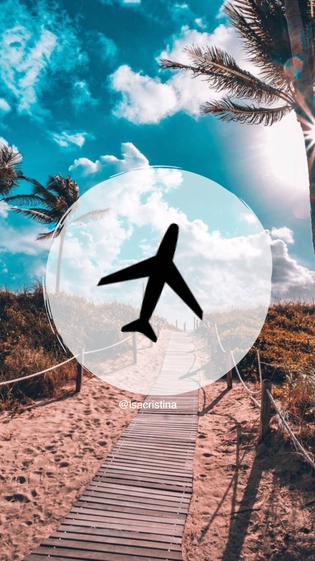Summer Aesthetic Airplane Icon Background