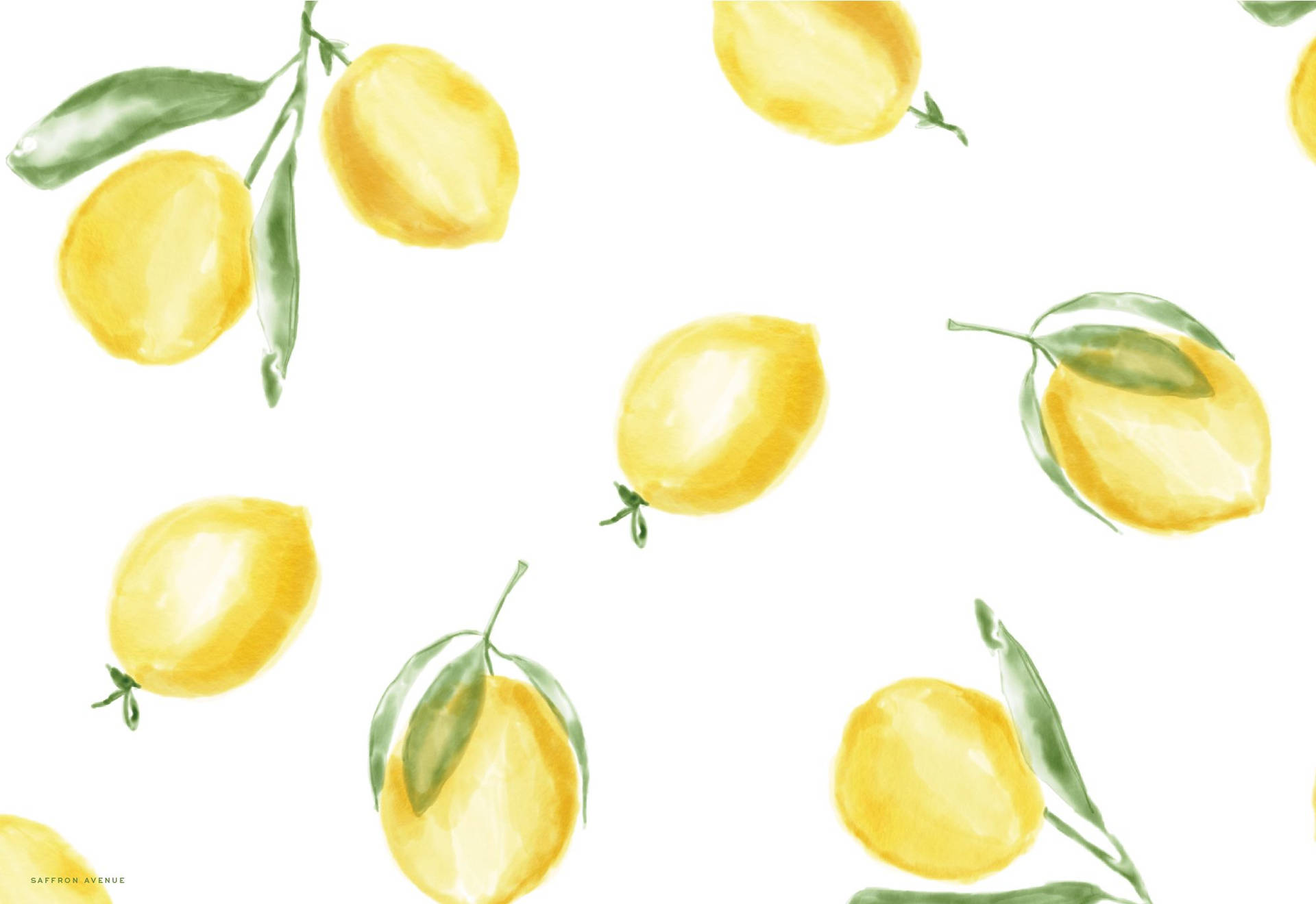 Summer Aesthetic Lemon Pattern Art Background