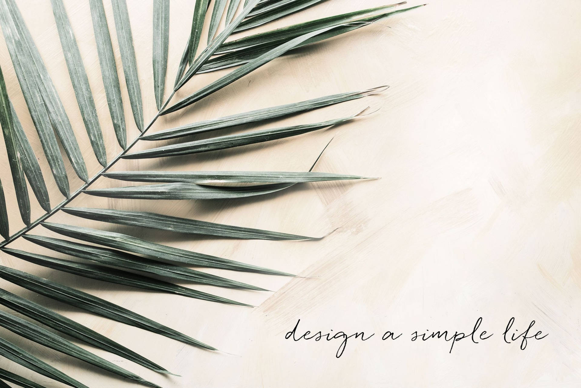 Summer Aesthetic Palm Leaves With Quote Background