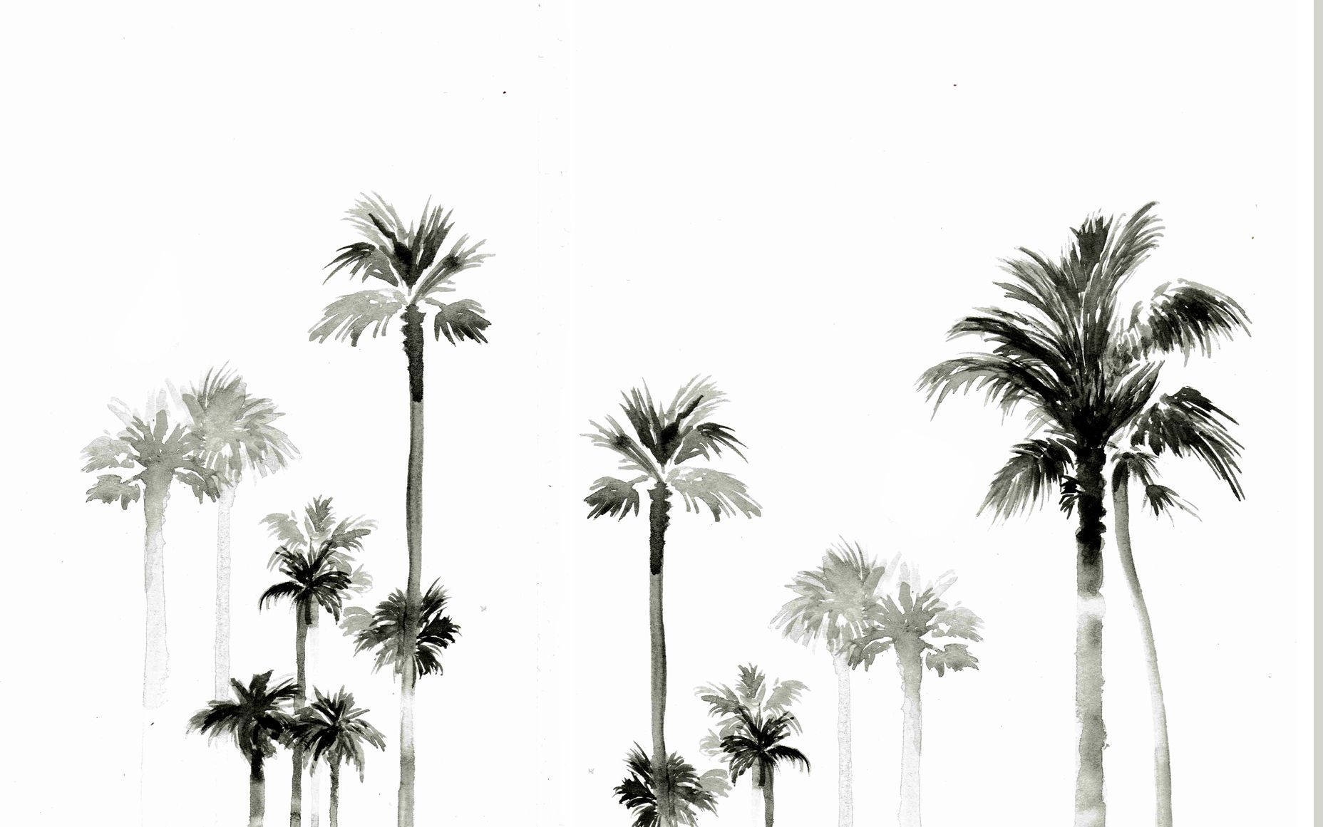 Summer Aesthetic Palm Trees Painting