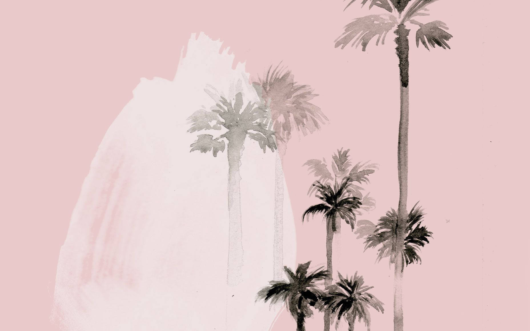Summer Aesthetic Watercolor Palm Trees