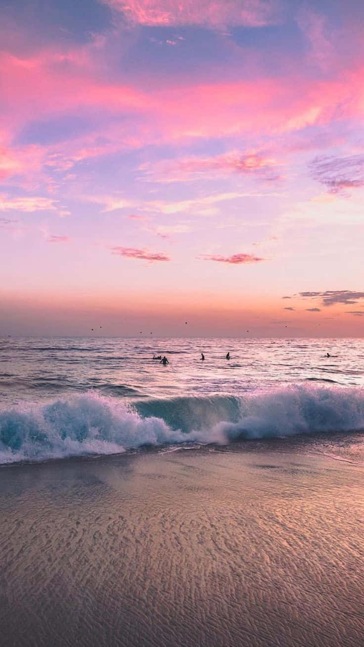 Summer Beach Iphone Pink Purple Background