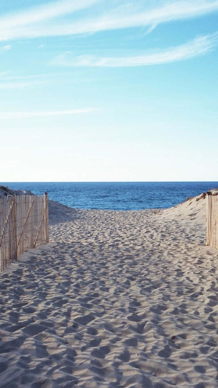 Summer Beach Iphone Wooden Fence Background