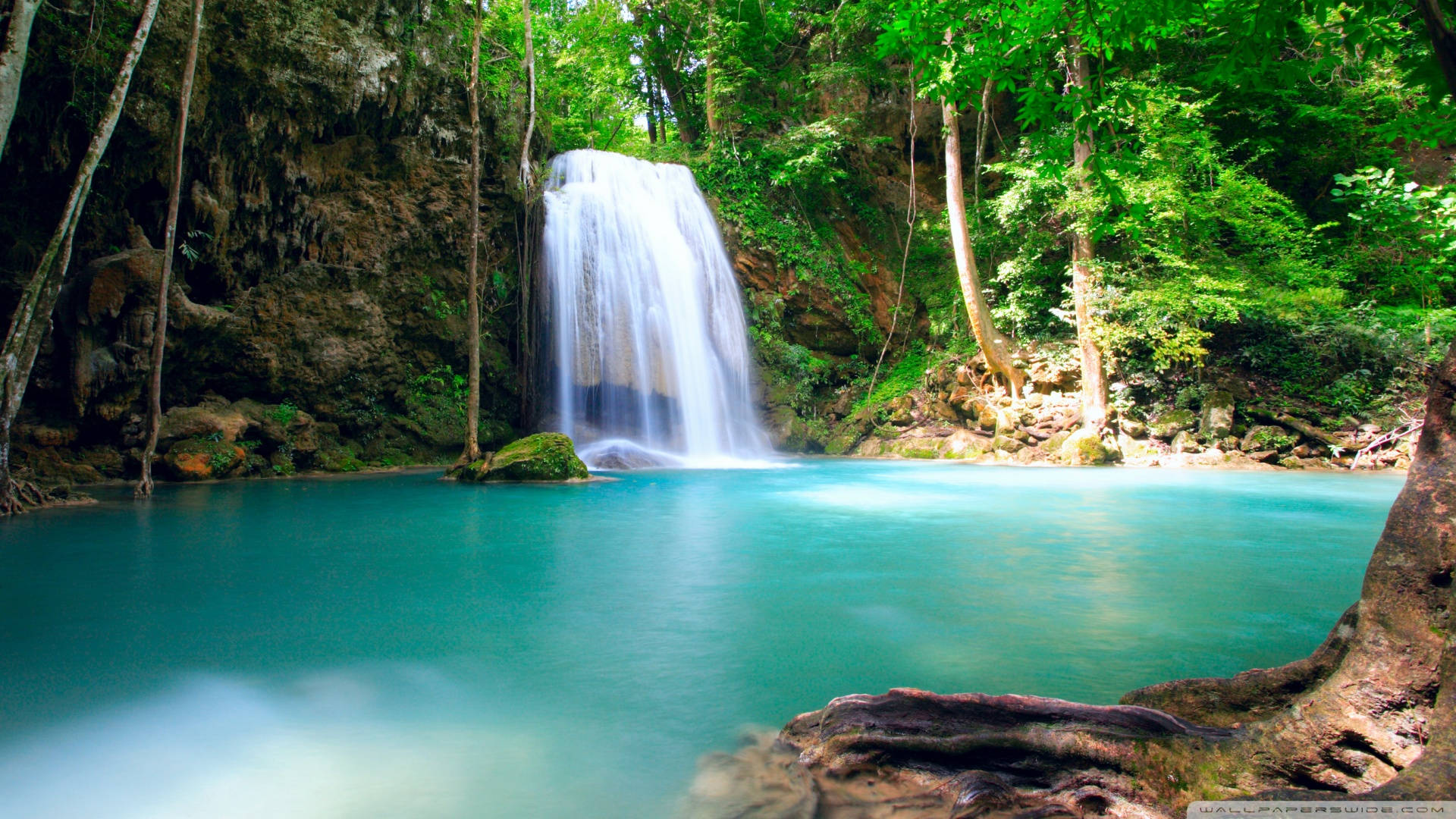 Summer Beautiful Waterfall Laptop Background