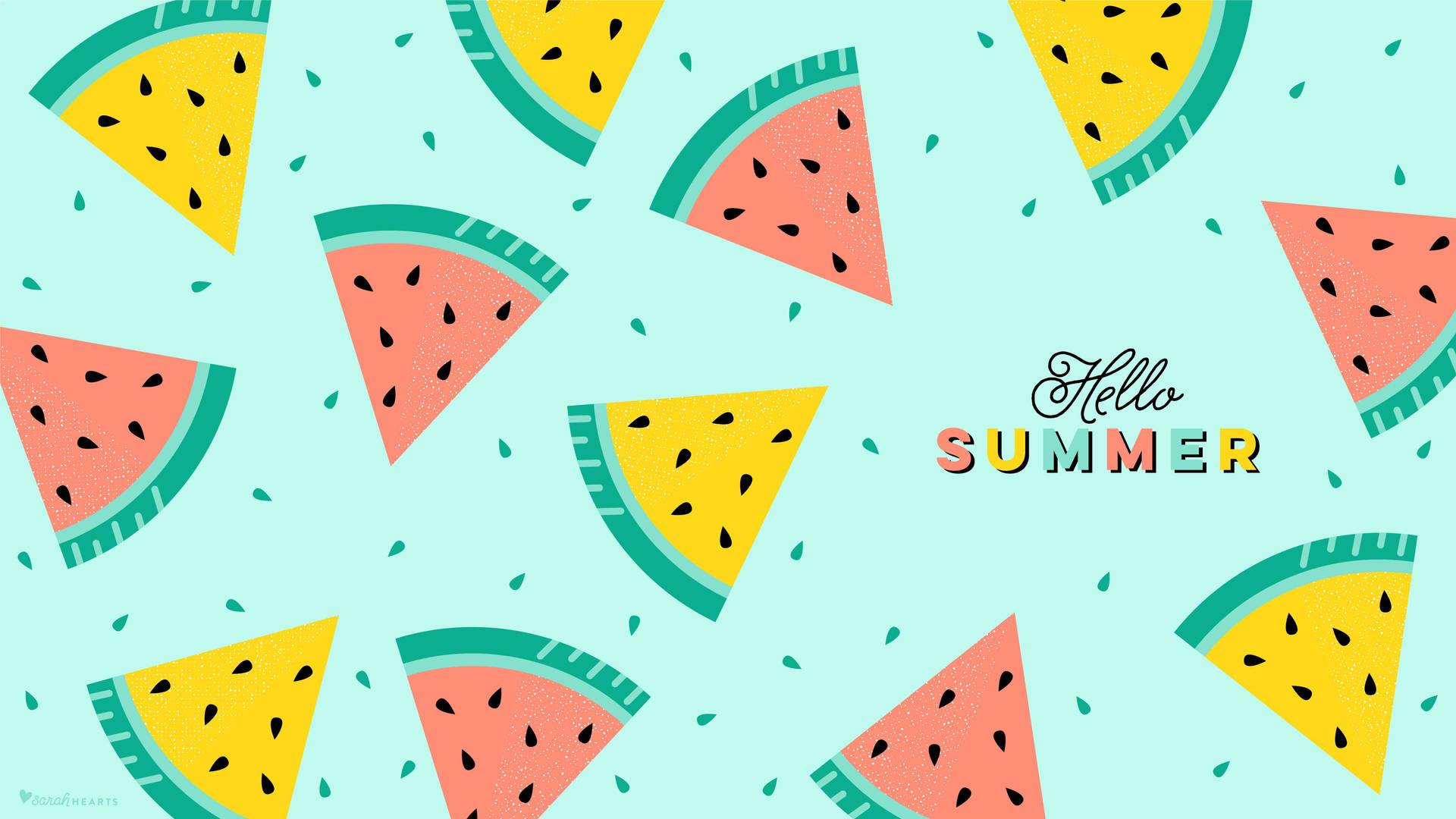 Summer Cute Watermelons Laptop Background