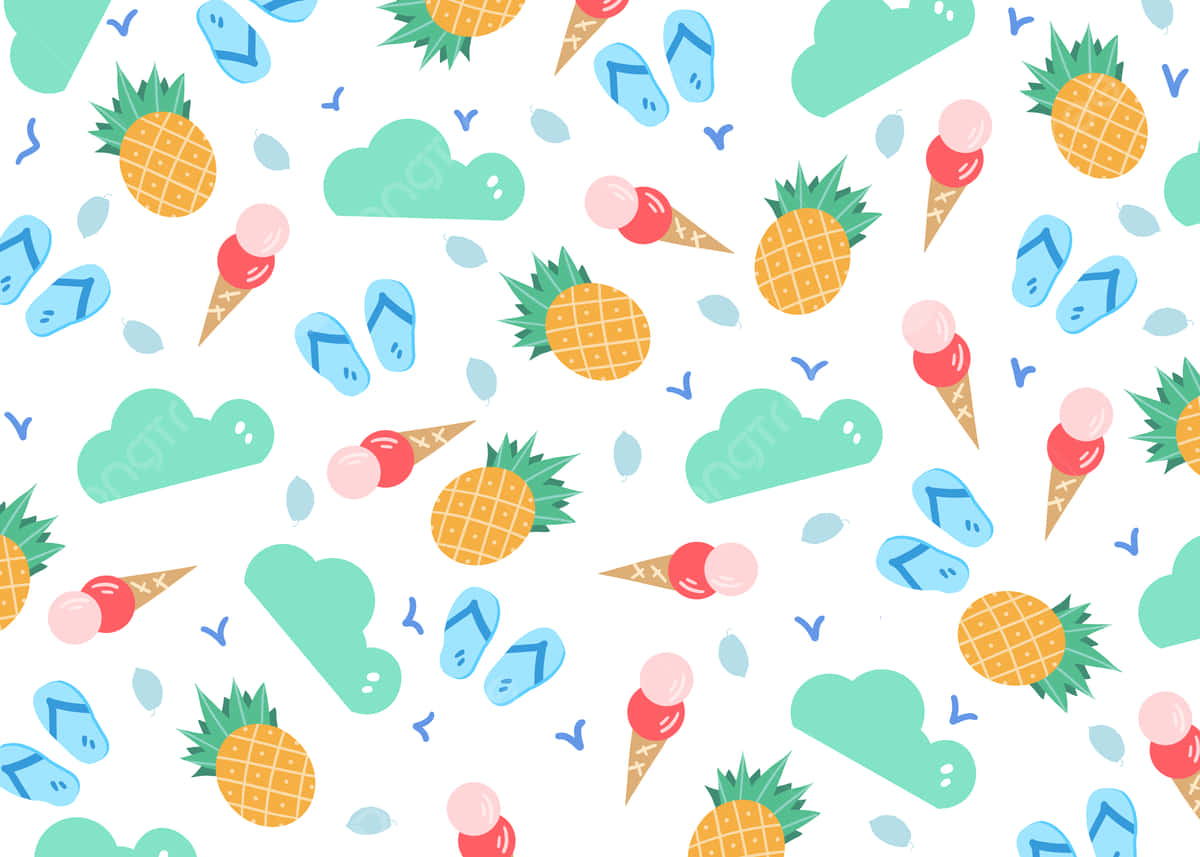 Summer Design Cute Pineapple Background