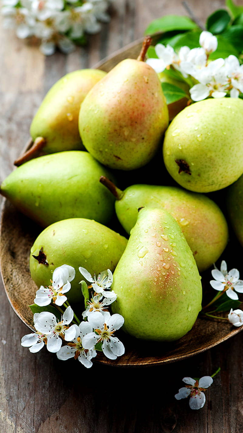 Summer Pear Fruits Display Background