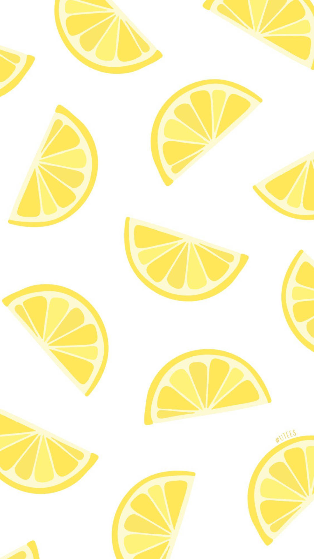 Summer Phone Lemon Slices Pattern Background