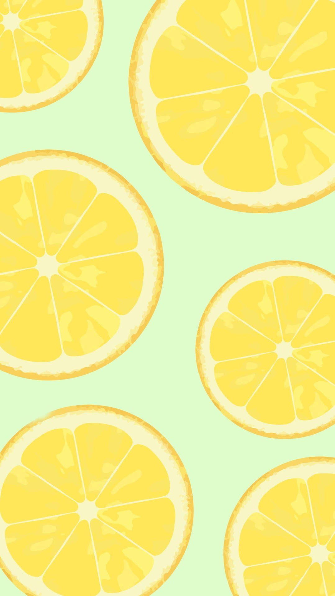 Summer Phone Round Lemon Slices Background