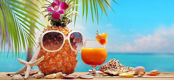Summer Pineapple Facebook Cover Background