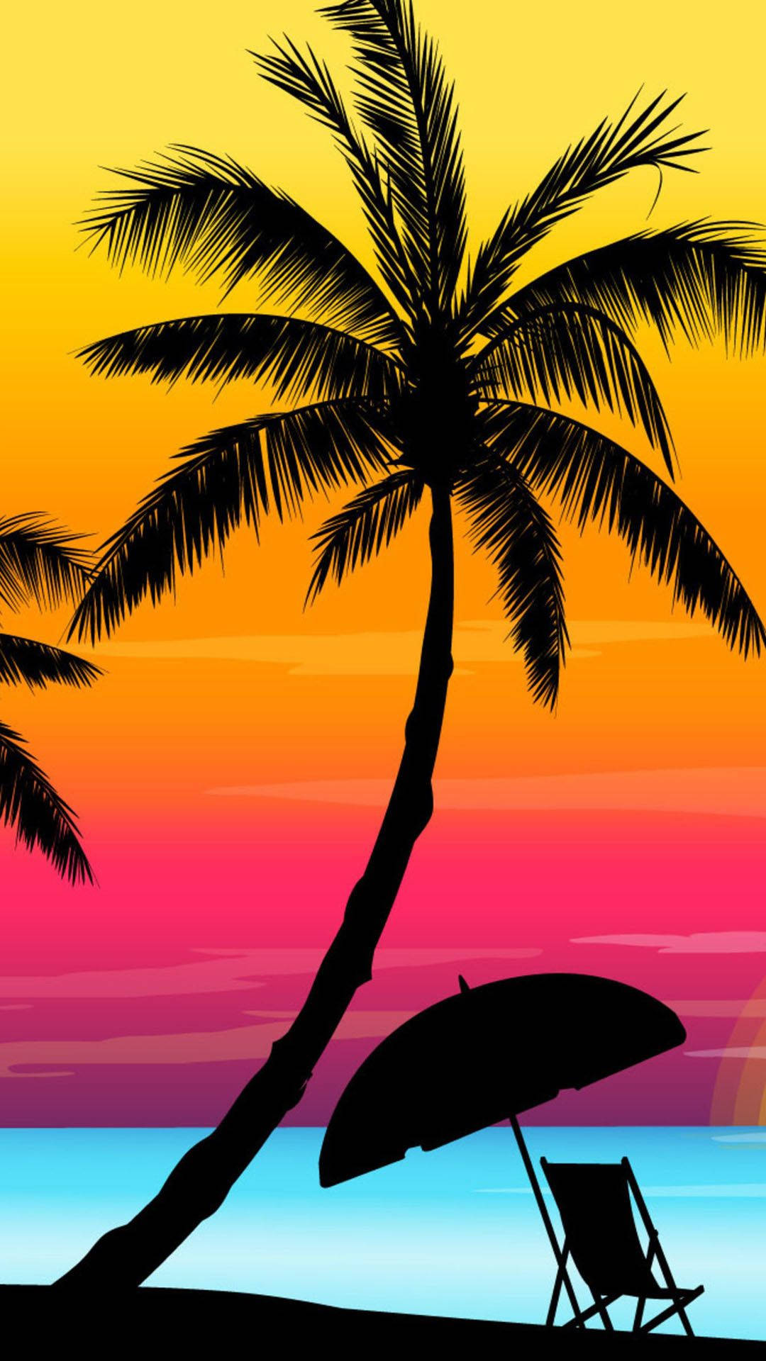 Summer Season Vector Art Palm Tree Background