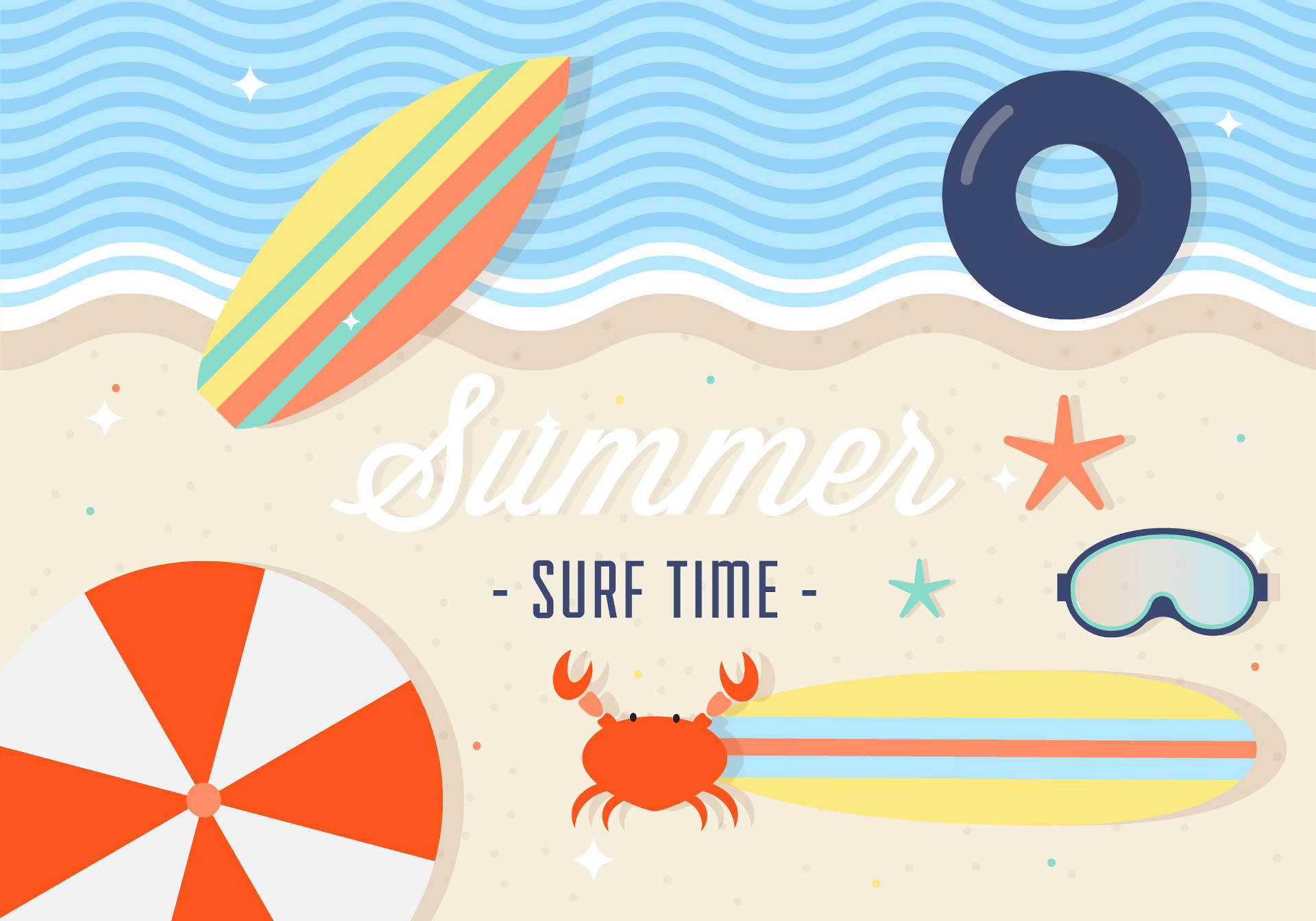 Summer Surf Desktop Background