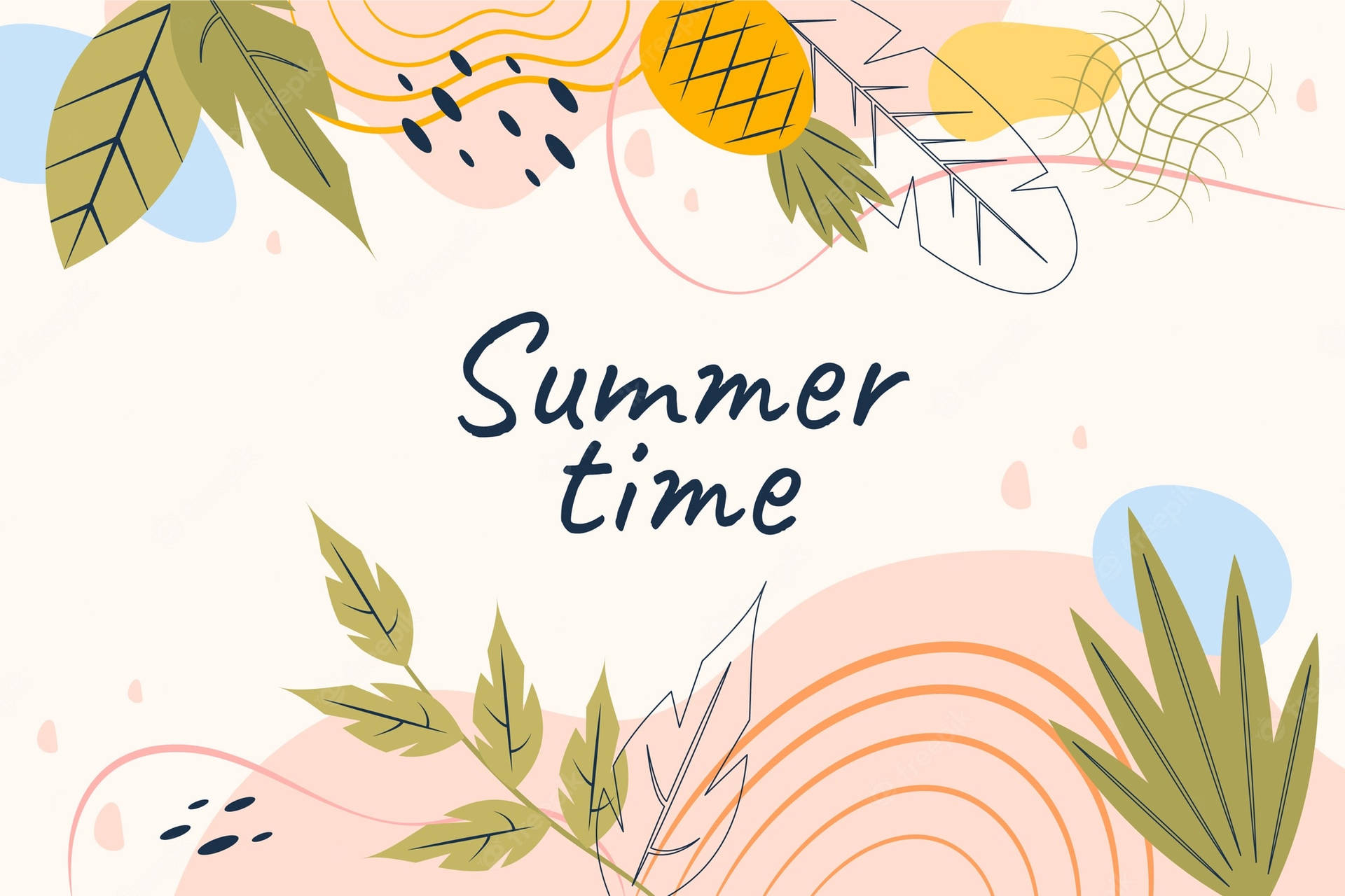 Summer Time Cute Art Laptop Background