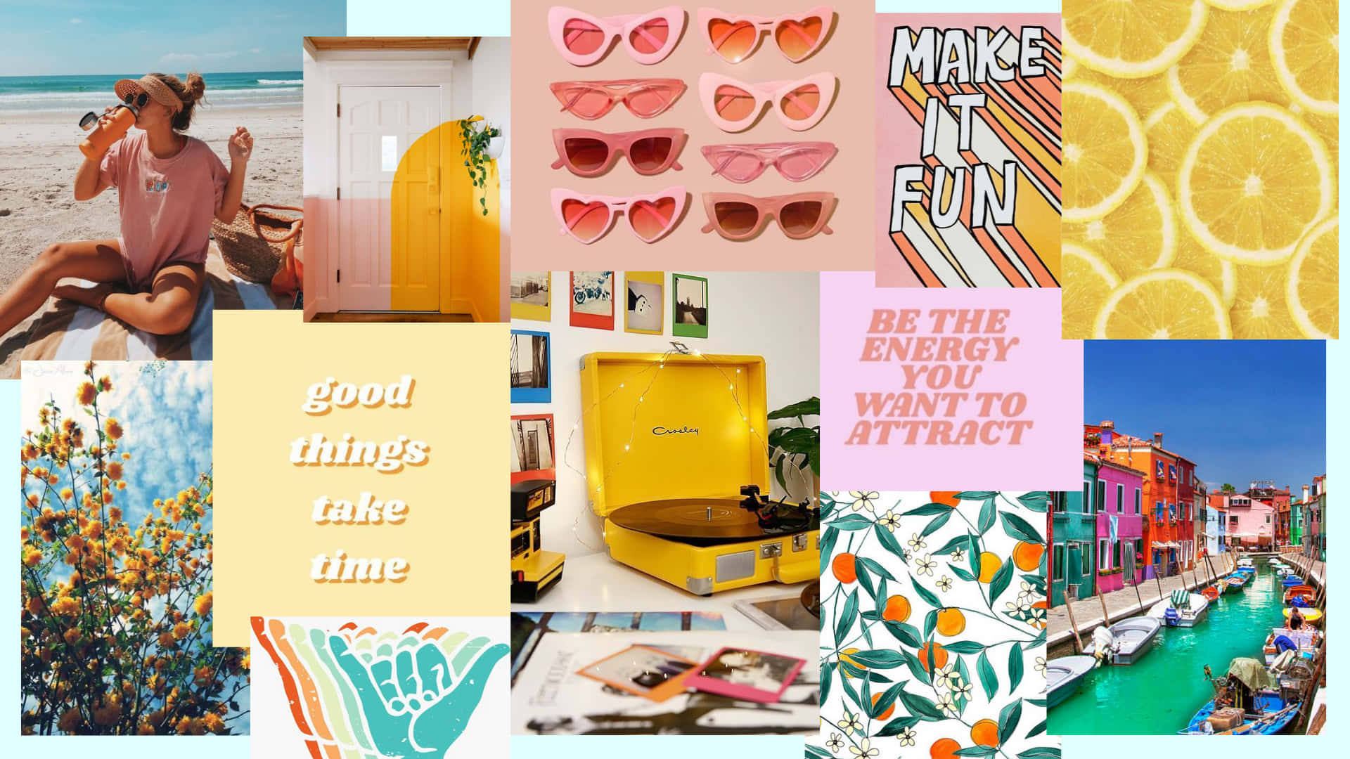 Summer Vibes Collage Background