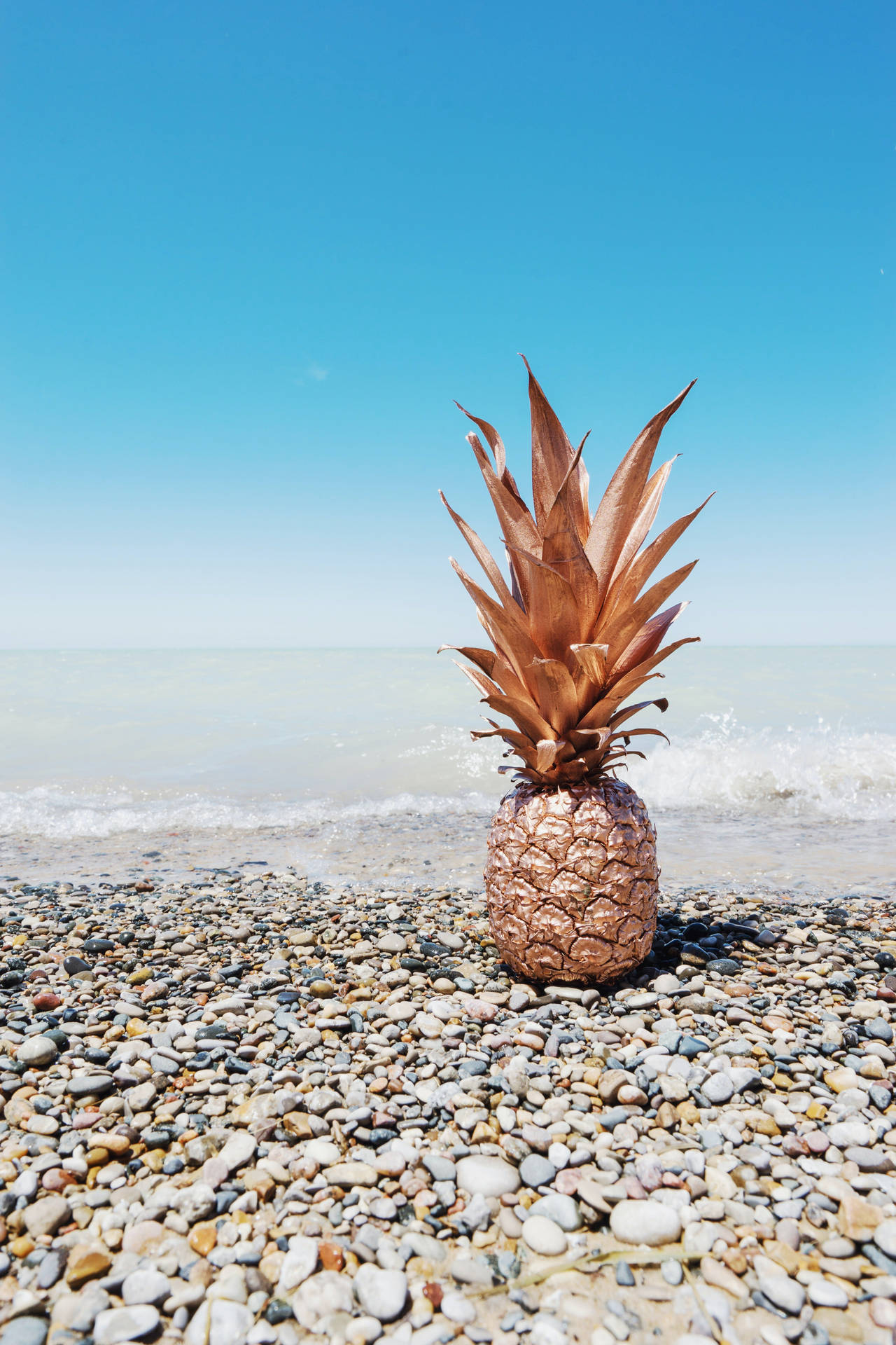 Summer Vibes Golden Pineapple Background