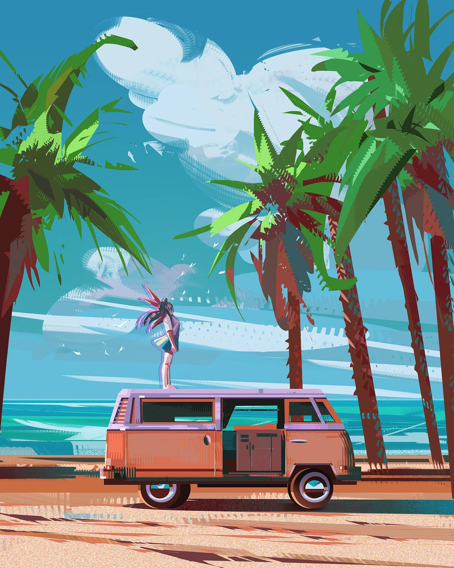 Summer Vibes Illustration Background