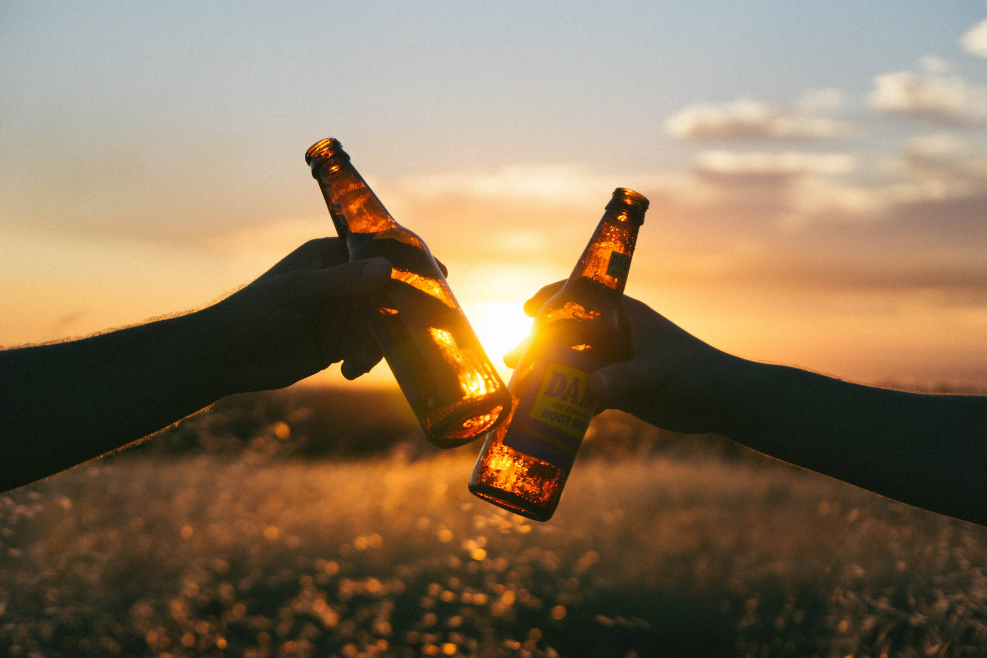 Summer Vibes Sunset Beer Background