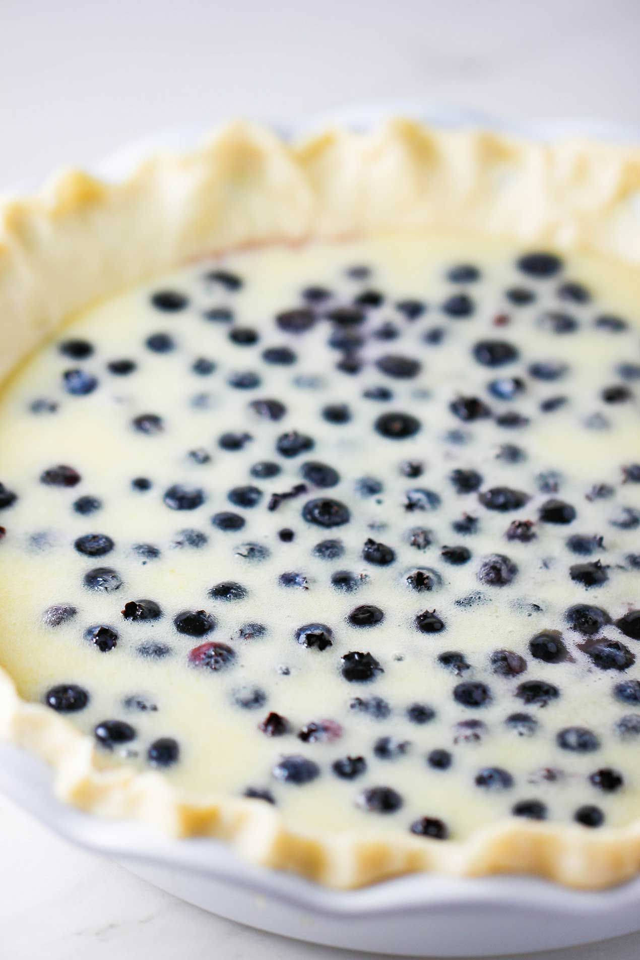 Sumptuous Blueberry Buttermilk Pie On The Table