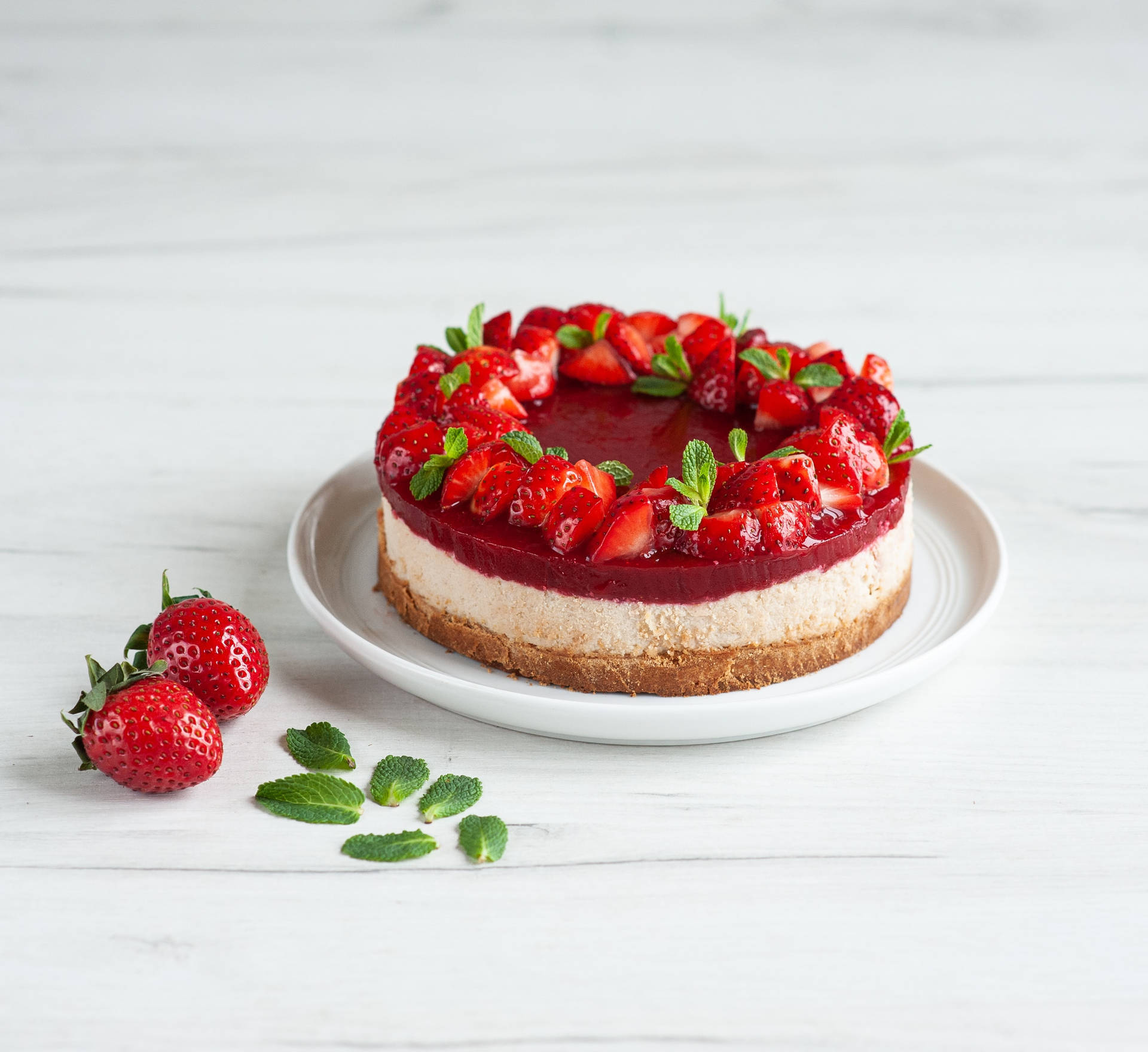 Sumptuous Strawberry Cheesecake Wonder Background