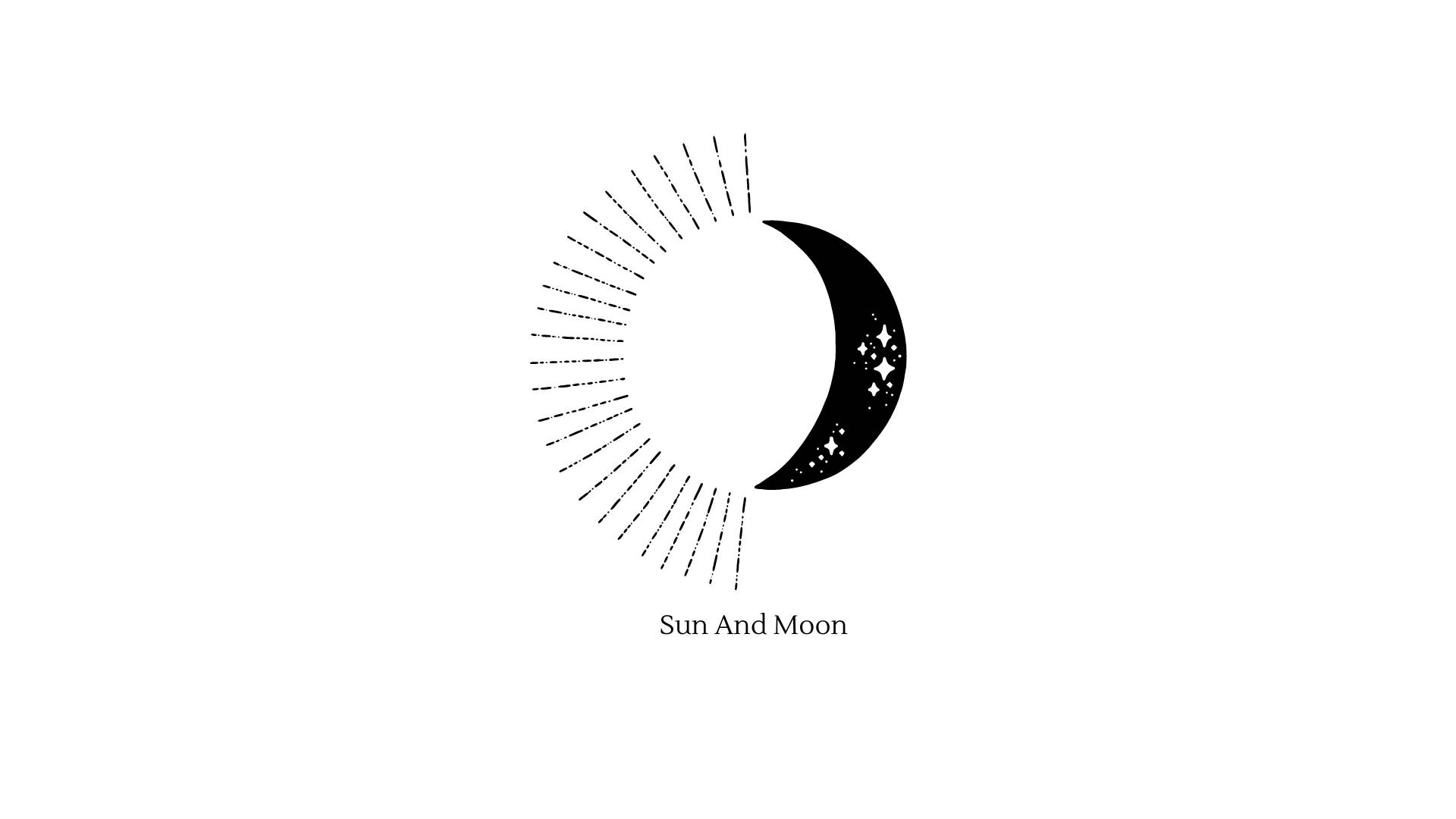 Sun And Moon Cute White Aesthetic Background