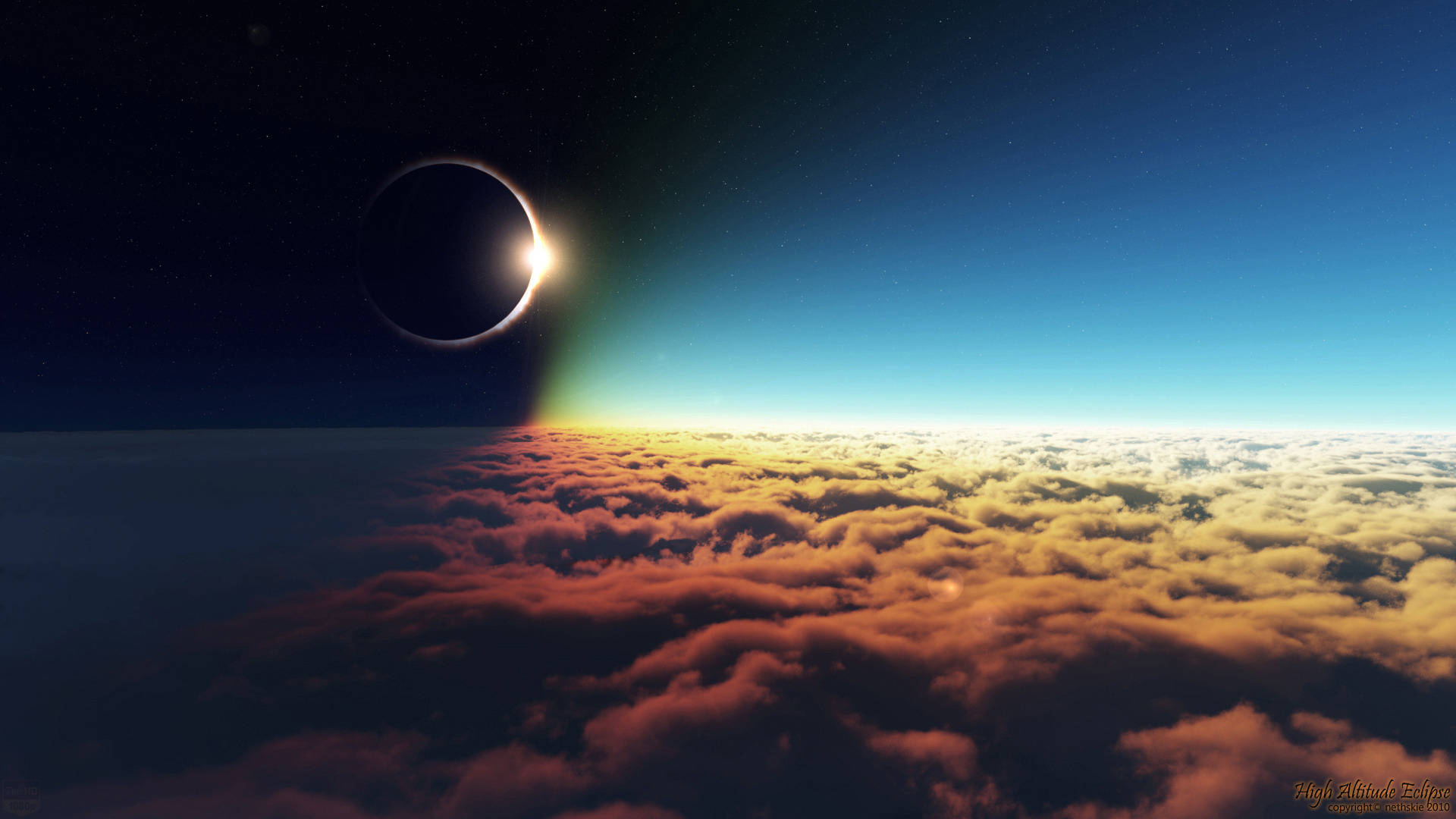 Sun And Moon Solar Eclipse Background