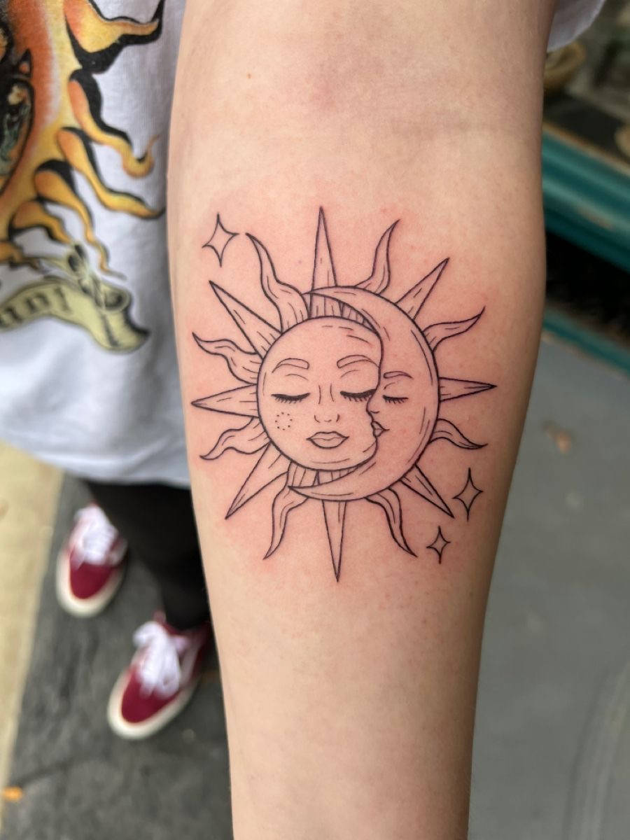 Sun And Moon Tattoo Background