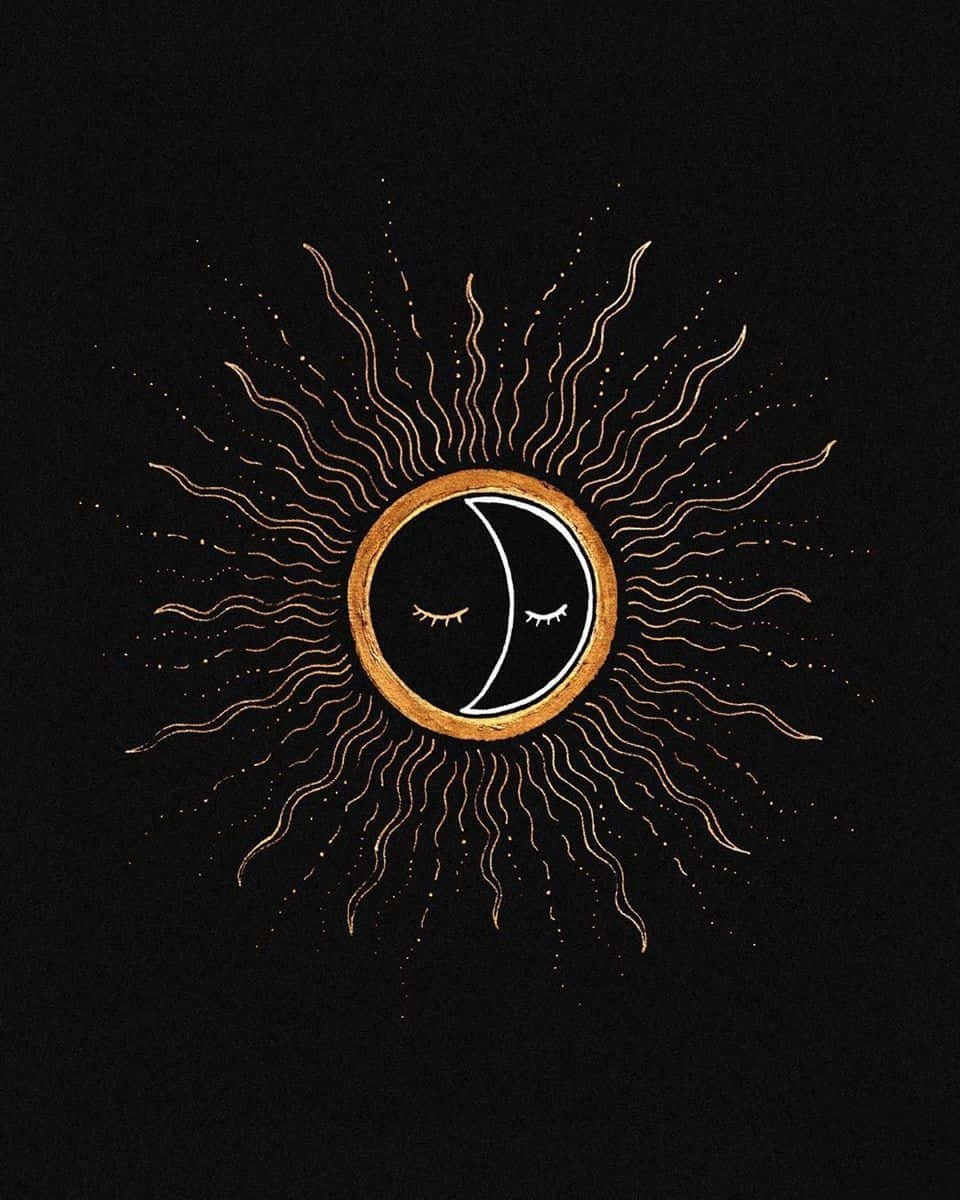 Sun And Moon United: A Harmonious Dance In The Sky Background