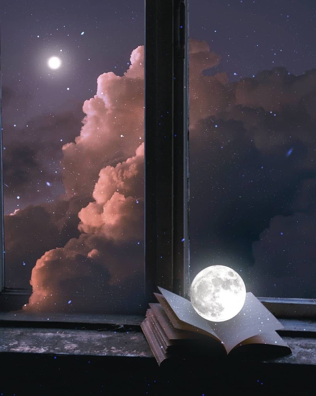Sun And Moon Window Sill Background