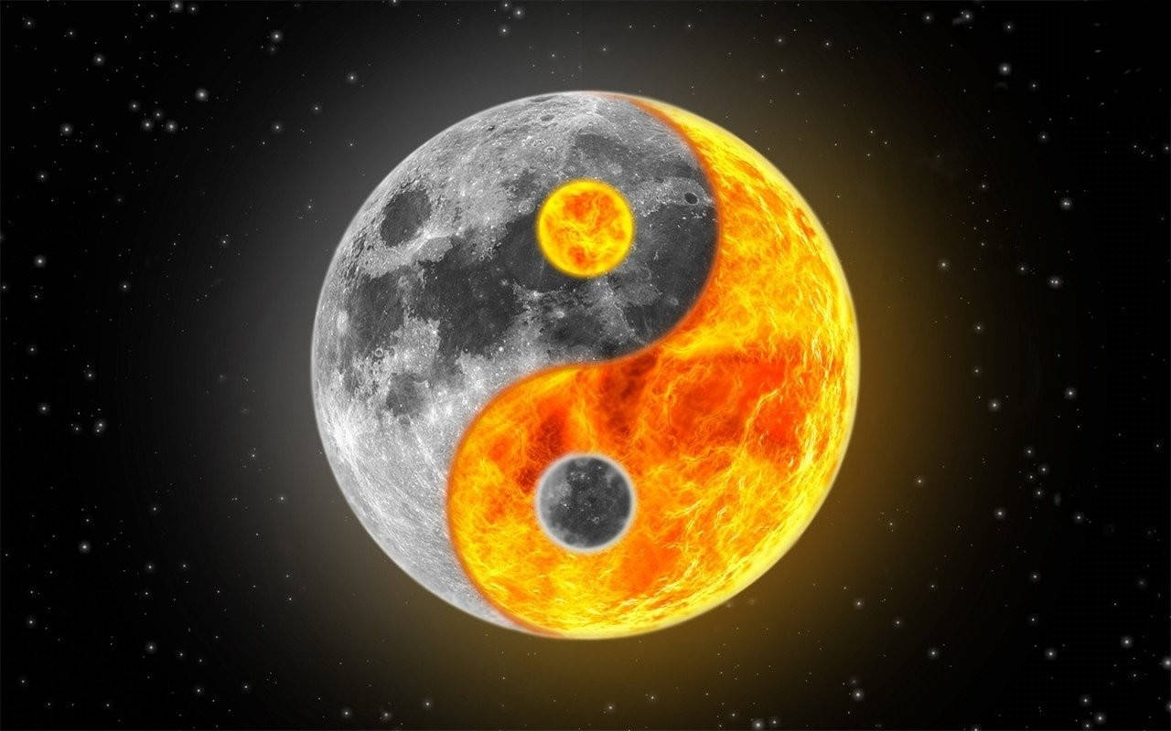 Sun And Moon Yin Yang Background