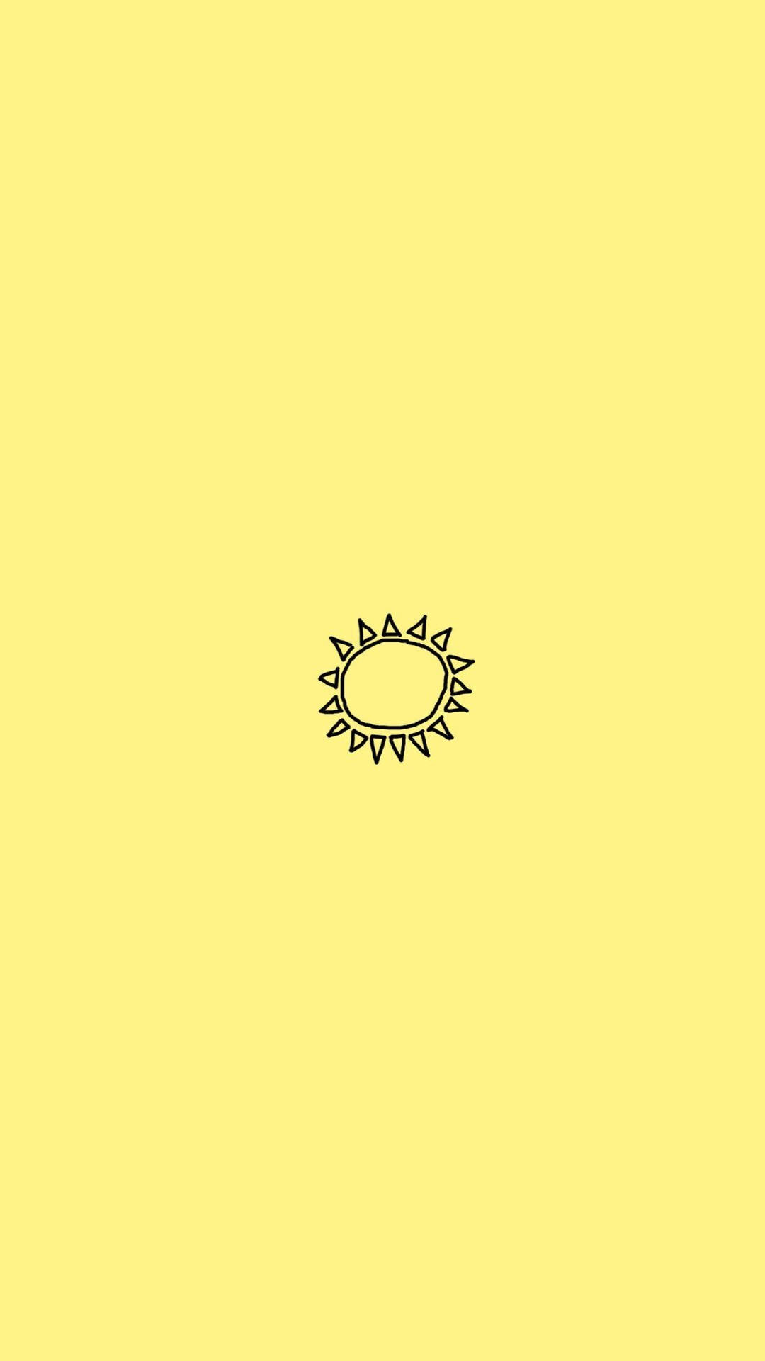 Sun Art Pastel Yellow Aesthetic Background
