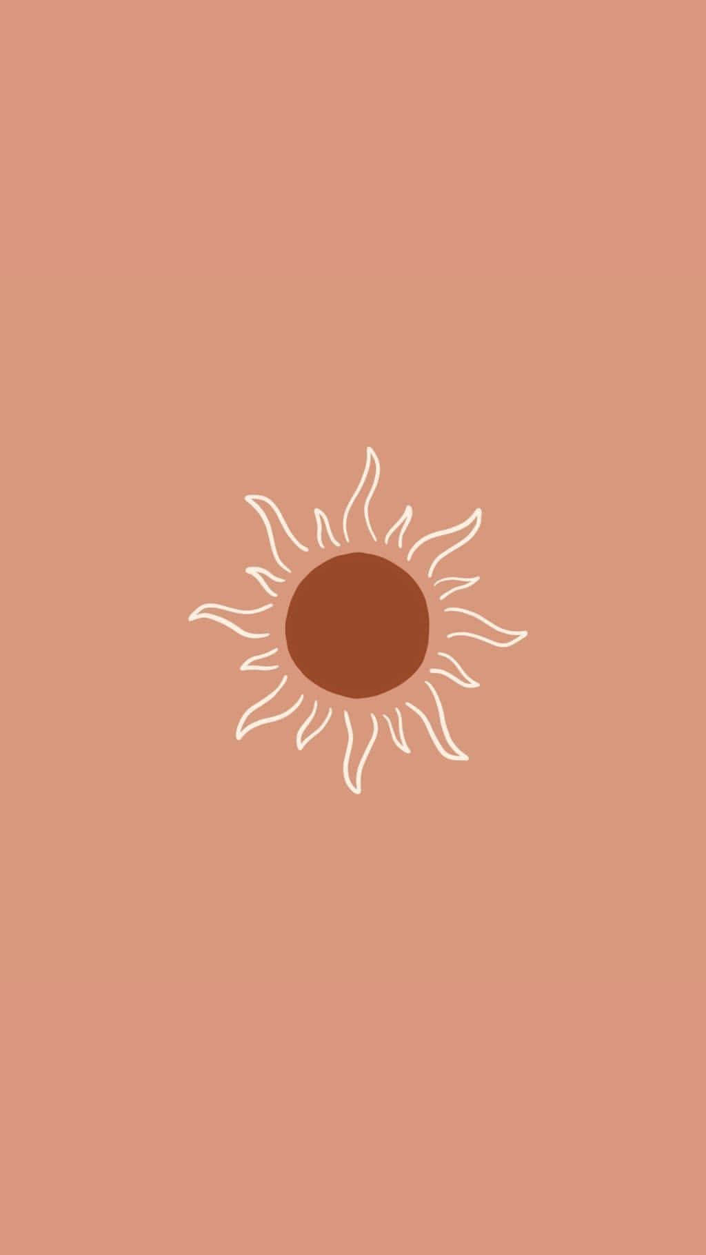 Sun Icon On A Beige Background Background