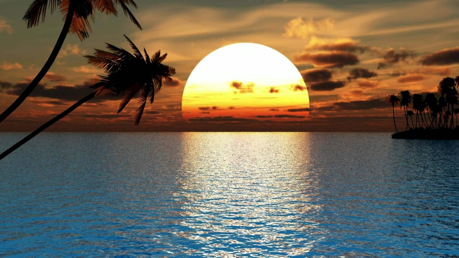 Sun In The Ocean Of Apia Background