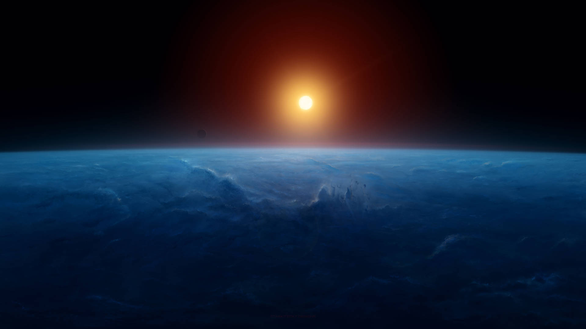 Sun Over Earth Background